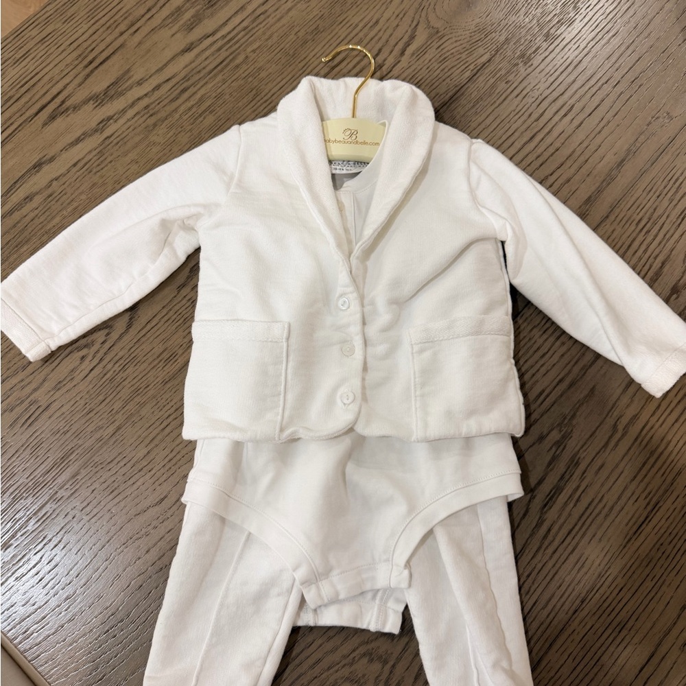 Charming White Baby Suit Ensemble